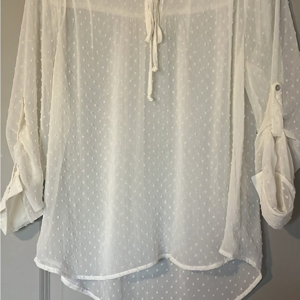 Elegant White Sheer Women's Top